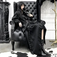 boho retro long sleeve blouse and ribbons irregular yamamoto skirt set gothic punk black womens set outfit 2020 plus size