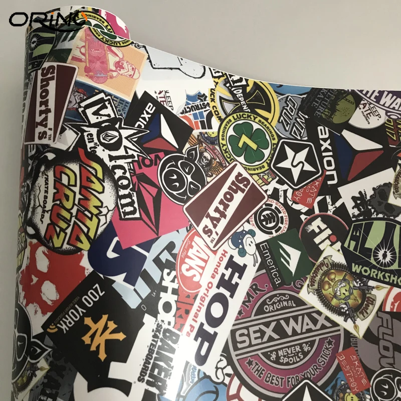 

Premium Sticker Bomb Vinyl Foil For Car Wrapping Bomb JDM Sticker Graffiti Car Wrap Decal with Air Release Bubbles