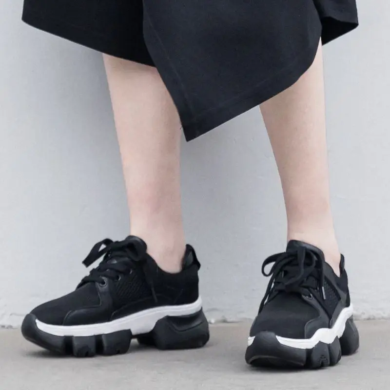 KemeKiss кроссовки на танкетке настоящие кожаные женские уличные брендовые