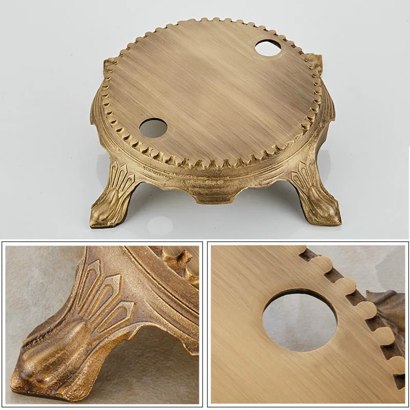 

Bathroom Bathtub Faucets Floor Stand Telephone Shower Faucets Double Hands Brass Antique Bronze Bathroom Shower Faucet Set