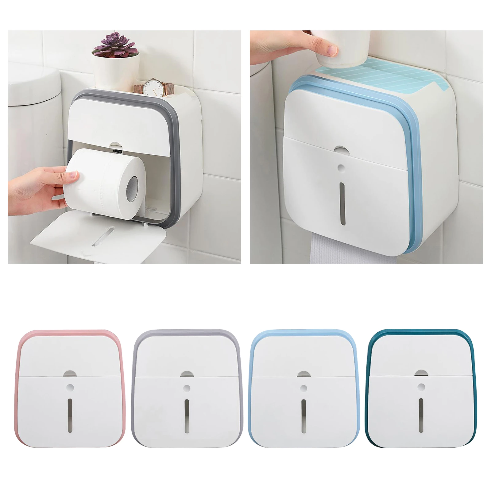 

Double Layer Toilet Paper Holder Tissue Box Wall Mount Roll Paper Organizer