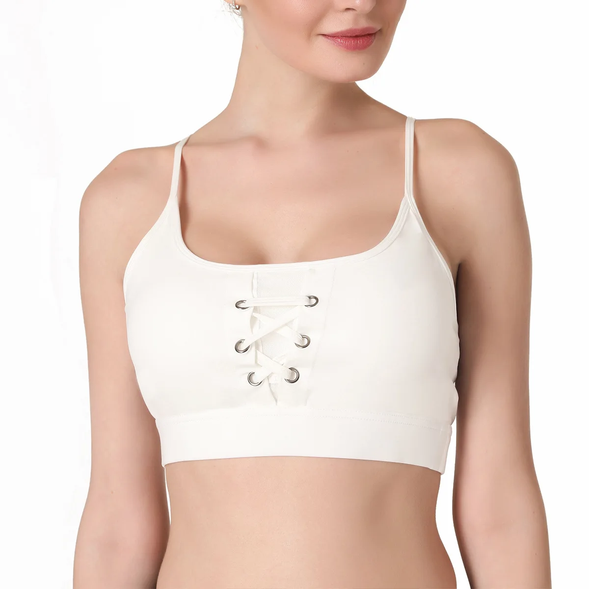 Спортивные бюстгальтеры с мягкими чашечками высокой поддержкой лямкой на шее