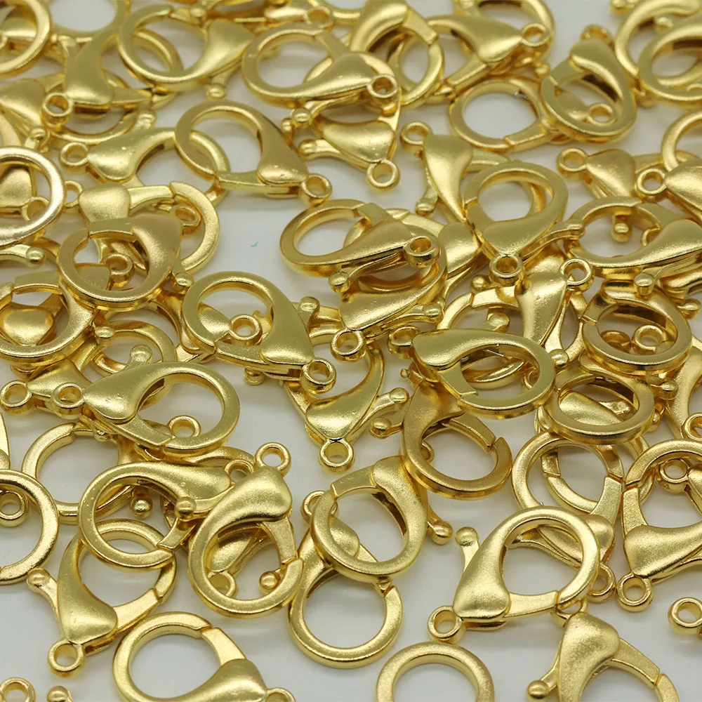 

Potosala 25mm Golden Plastic Lobster Clasps Hooks Keychain Key Rings For DIY Charms Jewelry Accessories Making Necklace Findings