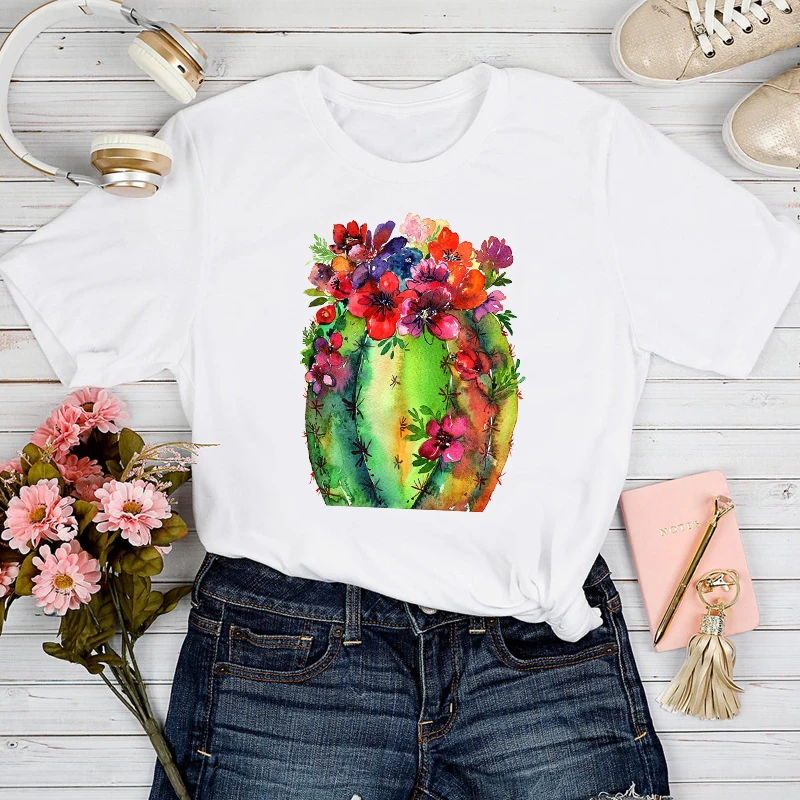 

T-shirts Women Cartoon Shark Printing Cute Fashion Spring Summer Tshirt Top Lady Graphic Female Print Clothes Tee T-Shirt