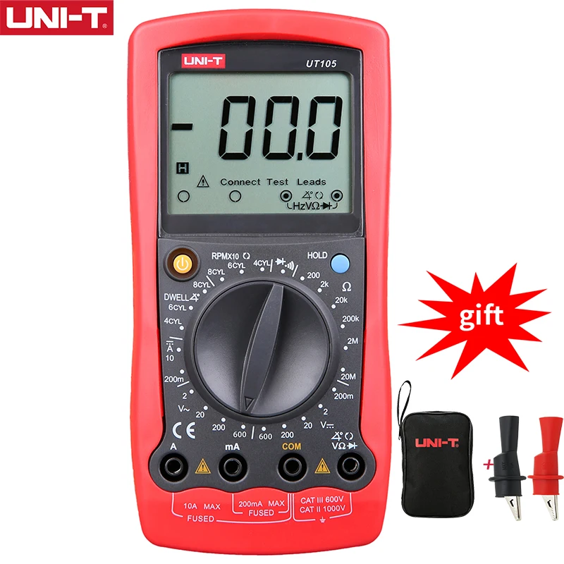 UNI T UT105 UT107 UT109 ЖК дисплей автомобильный портативный мультиметр AC/DC вольтметр
