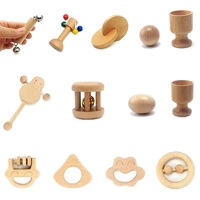 montessori newborn infant toys wooden object fitting exercise hand grasped toy egg cup cube box baby bed bell rattle vocal gift