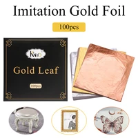 100pcs art craft design paper gilding imitation gold sliver copper foil papers diy arts crafts decor leaf leaves sheets 16x16cm