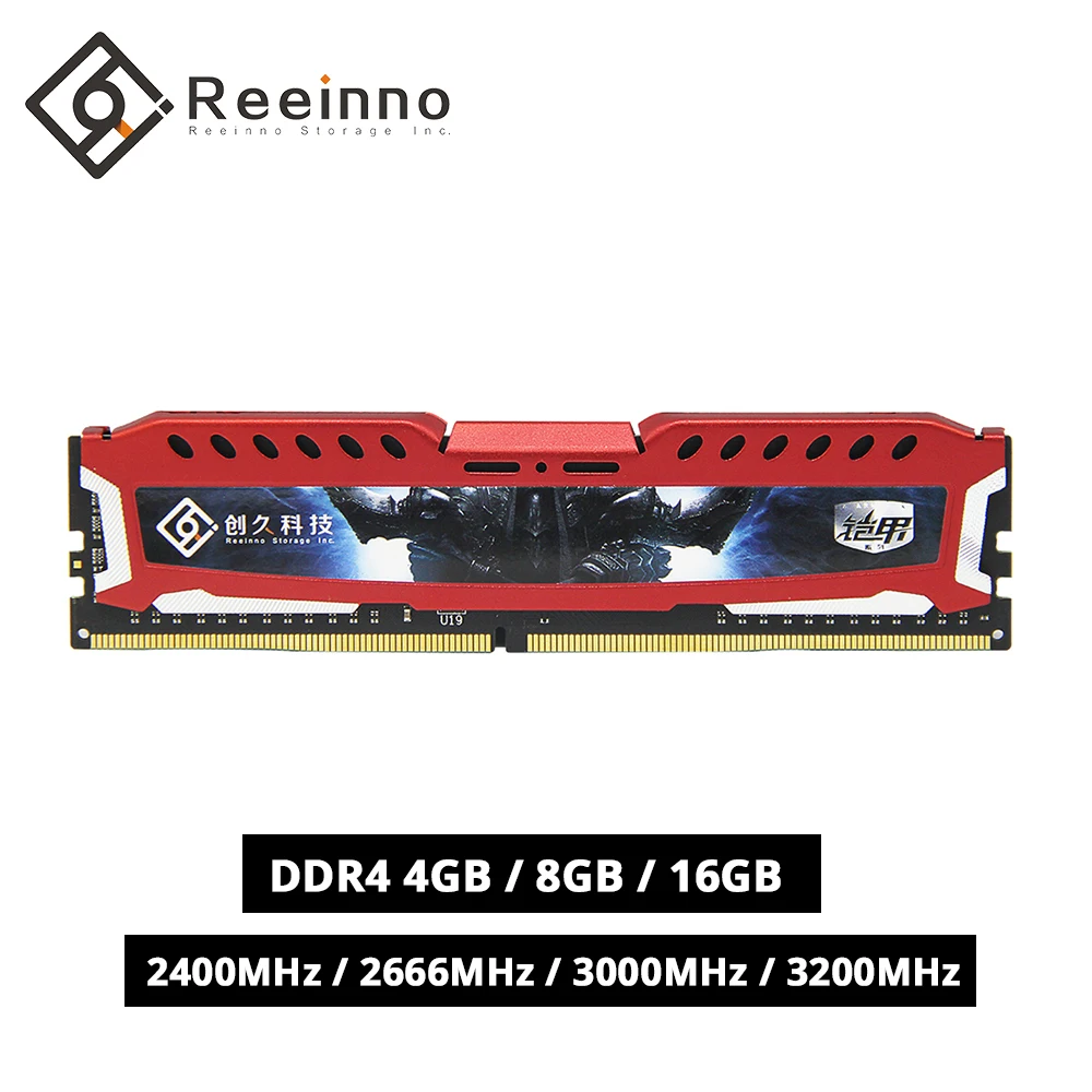Reeinno оперативная память ddr4 4 ГБ 8 16 2400 МГц 2666 288 pin 1 2 в NON ECC DIMM настольная пожизненная