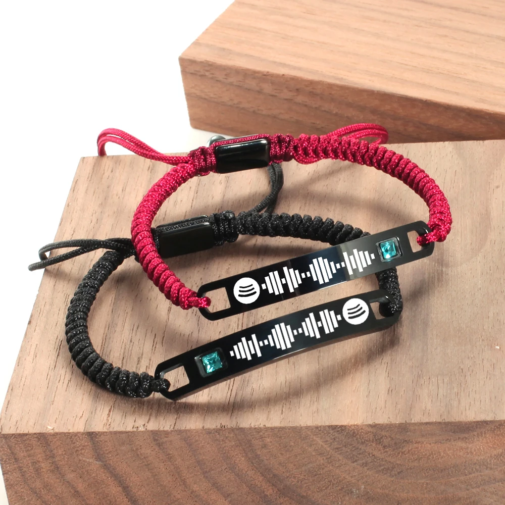 

Personalized Custom Music Spotify Code Couples Bracelet Women Men Hand-Made Rope Bracelet Song Spotify Code Jewelry bracelet