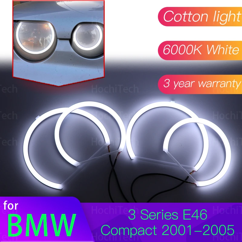 

Angel Eyes Kit 6000L Cotton White Halo Ring Light for BMW 3 Series E46 Compact 2001 2002 2003 2004 2005