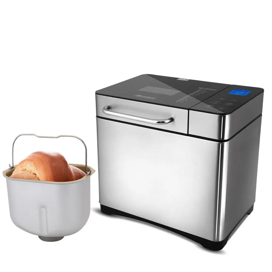 

710W Multi-functional Automatic Stainless Steel Bread Maker 19 Programs Wheat Bread Maker with 3 Loaf Sizes Fruit Nut Dispenser