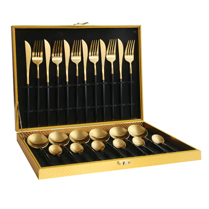 

Europe Fashion Design Eco Friendly Cutlery Set 24 Pcs Luxury Design Gift Dinner Set Vajilla Completa Kitchen Accessories Ec50cj