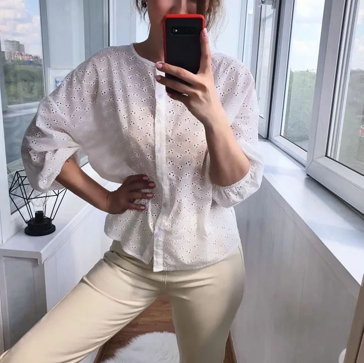 Весенне осенняя свободная однобортная рубашка с длинными рукавами круглым