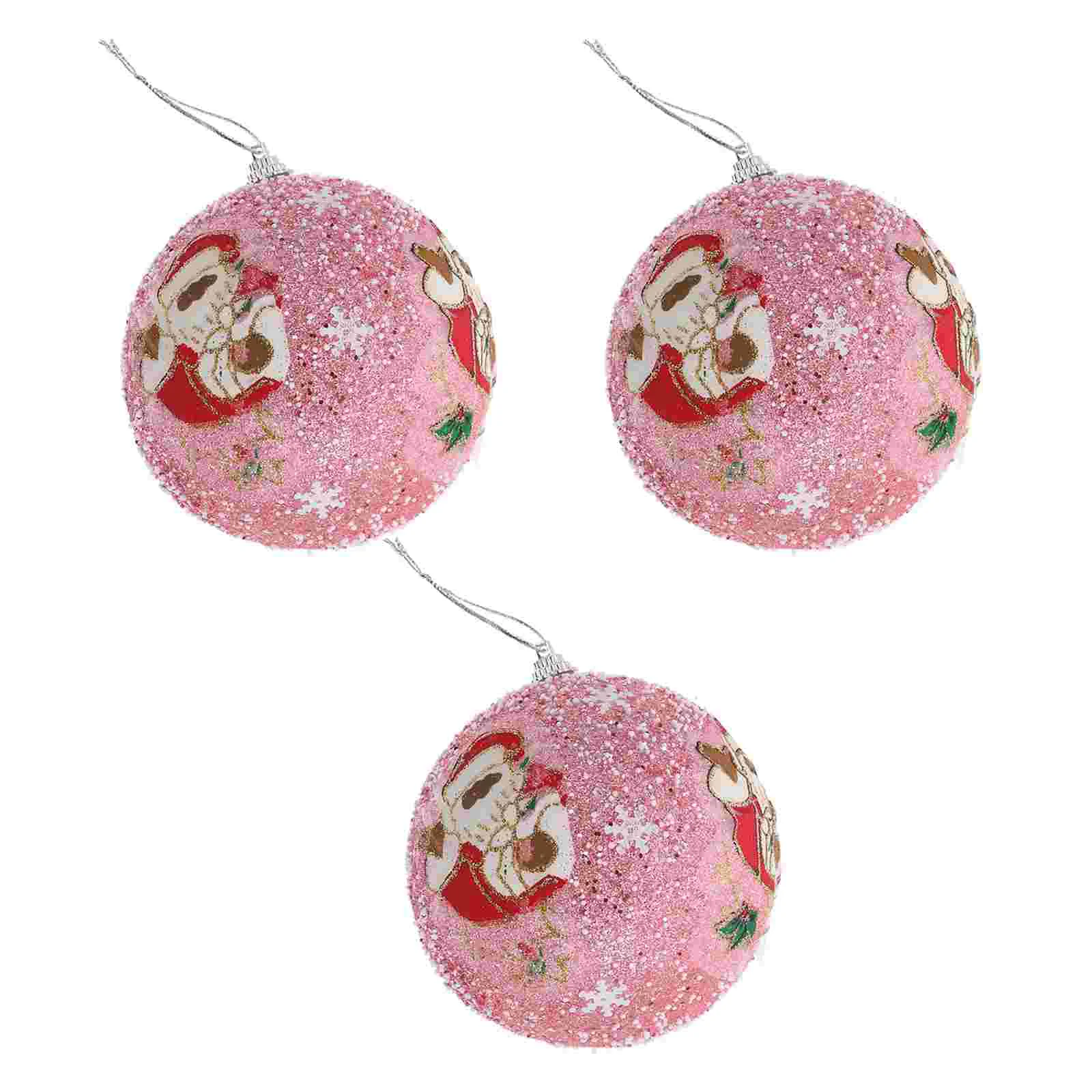 

3pcs Decorative Glitter Balls Pendants Xmas Home Pendants Tree Hanging Adornment