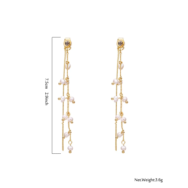 Yhpup модные элегантные серьги в стиле барокко с натуральным жемчугом длинные