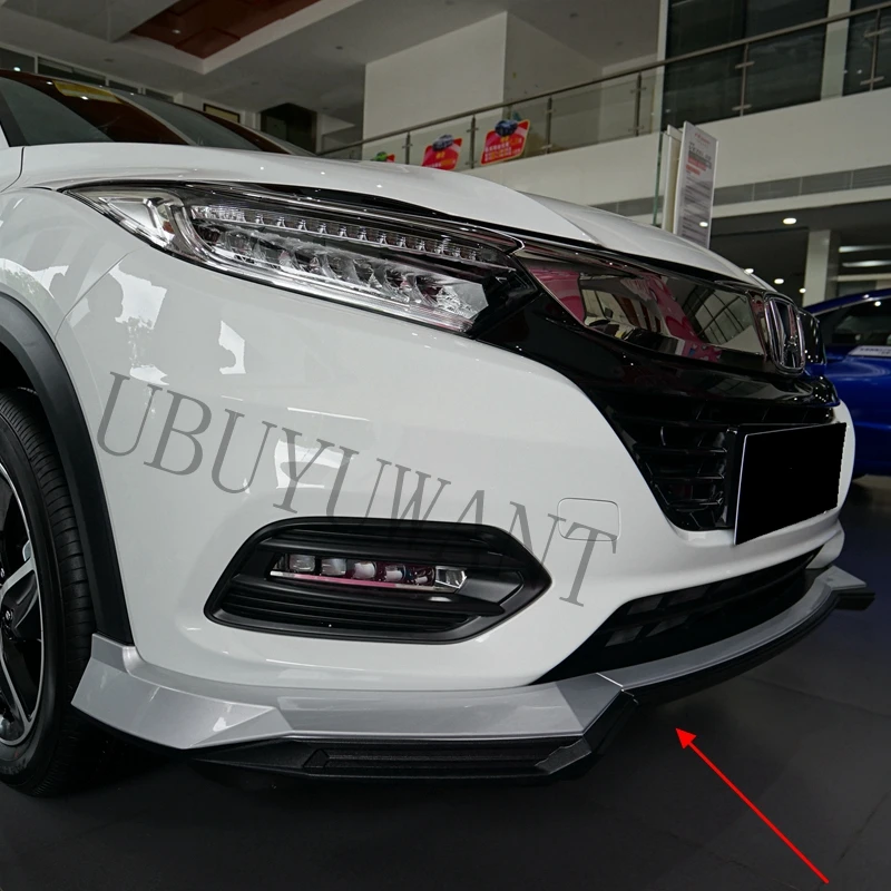 Для Honda HRV VEZEL 3 шт. автомобильный передний нижний бампер диффузор для губ и 1 шт. задний бампер спойлер Комплект кузова