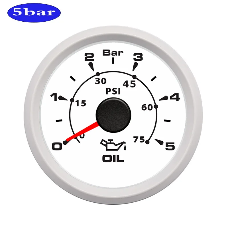 DC 12 В 52 мм " цифровой датчик давления масла индикатор 0~ 5 бар/0~ 75psi дисплей с 8 цветов подсветки - Цвет: 5 Bar