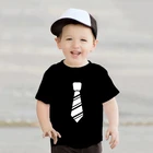 Забавная летняя детская одежда с имитацией галстука, футболка с коротким рукавом для мальчиков, Детский свитшот, Детская Хлопковая одежда, футболки для мальчиков