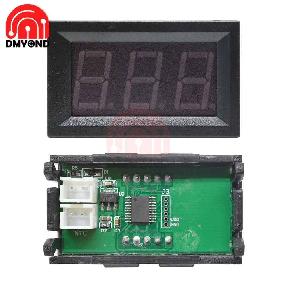 Temperature Sensor Module Meter Detector With Sensors Probe DC 5-12V 0.56&quot Thermometer LED Digital Tester Panel Gauge -50-110 C |