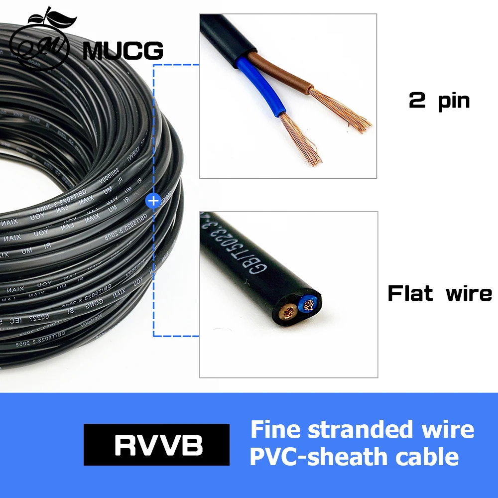 Плоский кабель красный синий 2-контактный медный провод led 12 в электрические