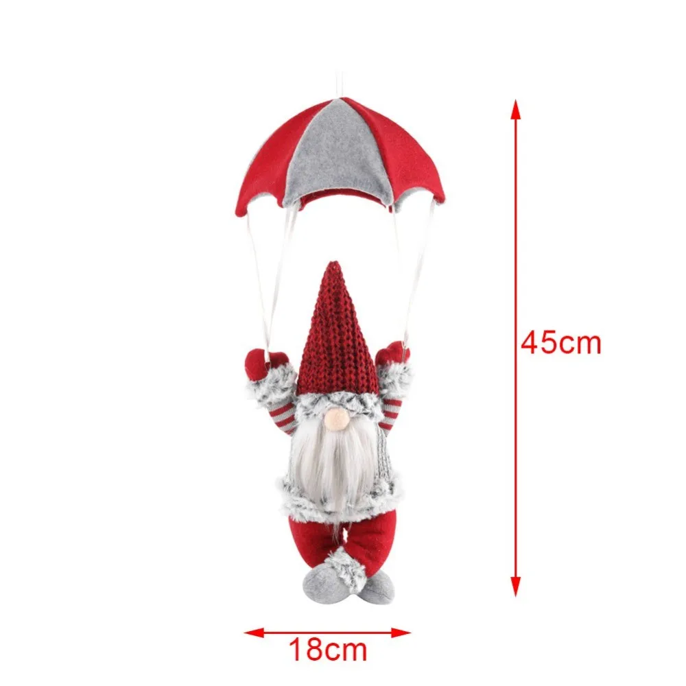 Christmas Faceless Gnome Santa Skydiving Old Man Parachute Xmas Tree Hanging Ornament Doll Home Pendant Gift Drop Party Supplies | Дом и сад