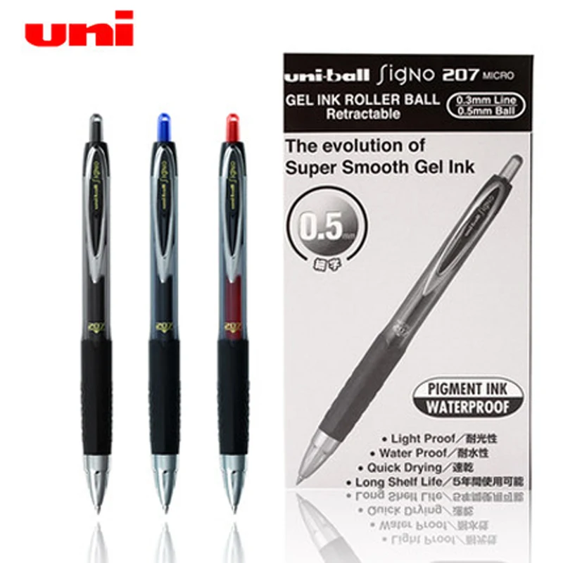 

12 Pieces Uni-Ball Signo UMN-207 Retractable Gel Ink Pen 0.5 mm stylo 2018