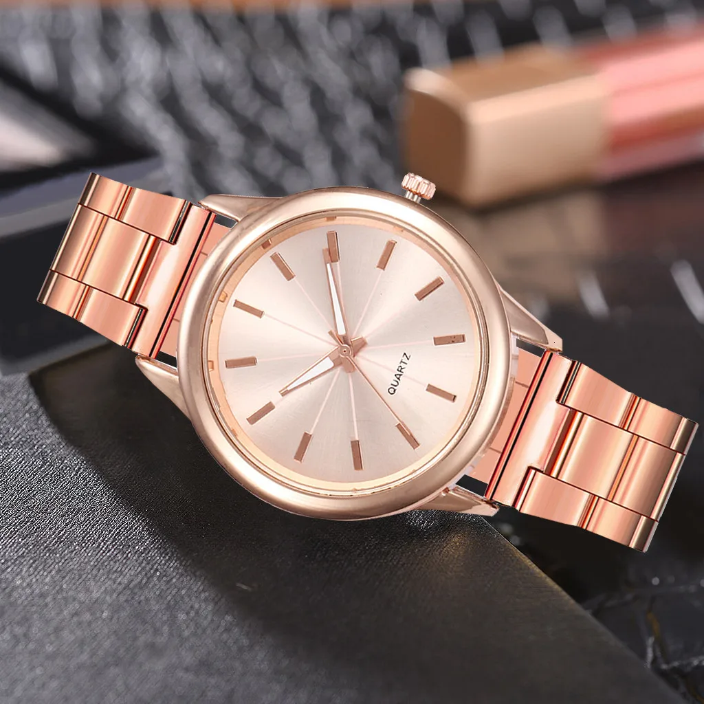 

Womens watch Luxury Watches Quartz Watch Stainless Steel Dial Casual Bracele Watch Simple and cheap Gold watch Rose gold LY