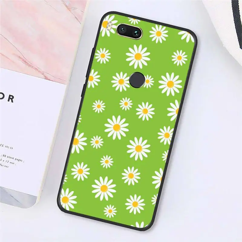 

wildflower daisy flower pattern Phone Case For Xiaomi Redmi note 7 8 9 t max3 s 10 pro lite Luxury brand shell funda coque
