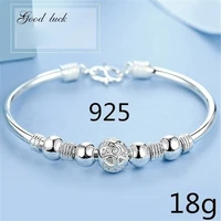 2021 luxury design womens 925 sterling silver bead open bracelet fashion jewelry