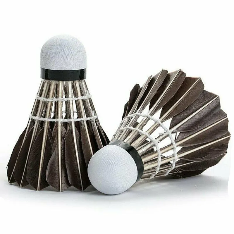 12 Pcs Pro Training Black Goose Feather Shuttlecocks Badminton Ball Game Durable | Спорт и развлечения
