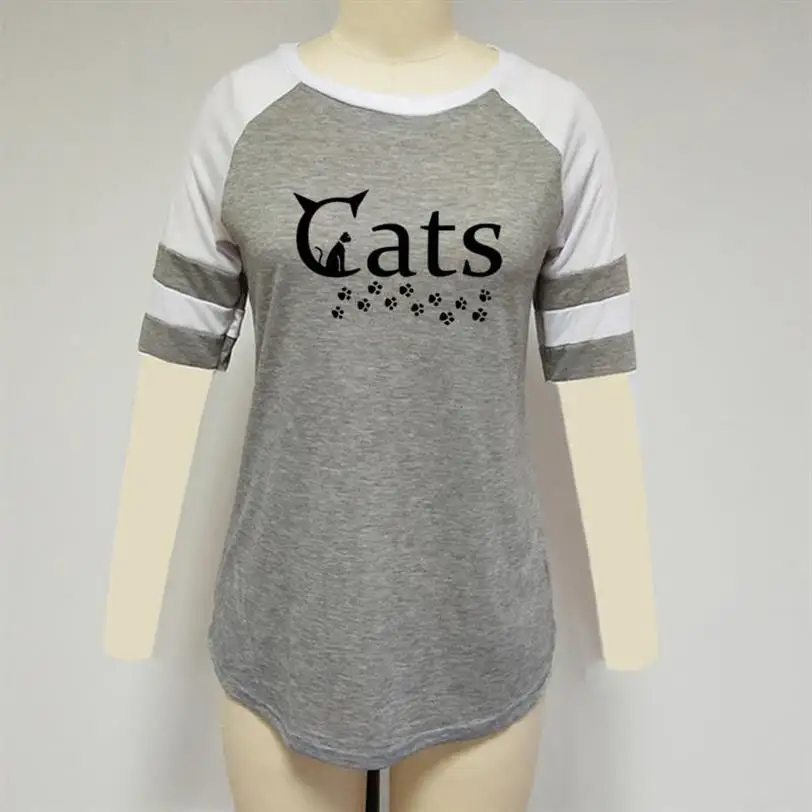 

2019 Fashion Ragla T-Shirt For Women Cats Paw Letters T Shirt Tops Plus Size Summer Cute Streetwear Harajuku Female T-shirt
