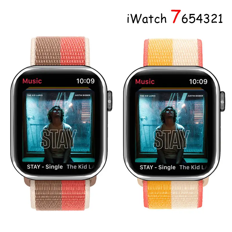 

Nylon Loop Strap for apple watch band 45mm 41mm 44mm 40mm 38mm 42mm sport bracelet correa Watchband iWatch serie 3 5 6 se 7 band