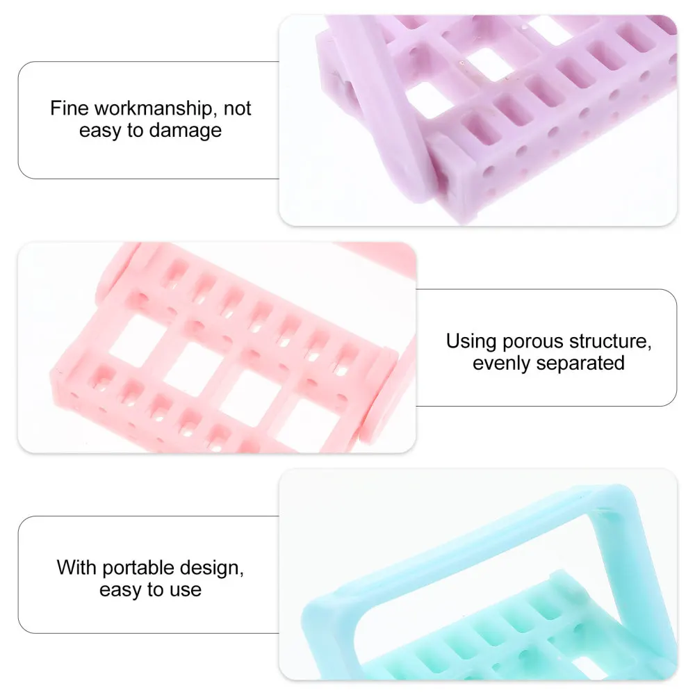 

3pcs 16 Holes Manicure Grinding Head Bit Holders Manicure Accessory Shelves