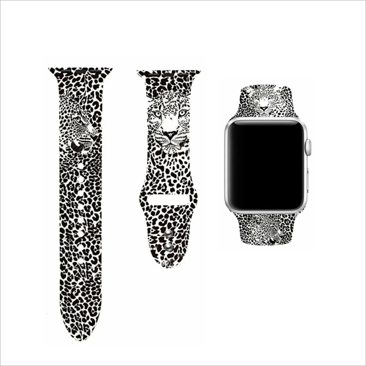 Apple watch Band цветочный Леопардовый силиконовый Печатный сменный ремешок браслет для iwatch 1 2 3 4 четыре стиля