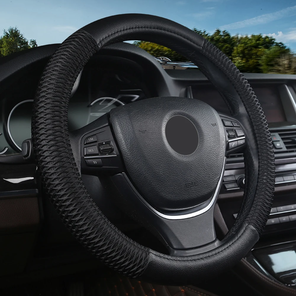 Универсальные аксессуары для интерьера чехол на руль подходит для VW Polo Beetle Golf Passat T-Roc Tiguan Touran модели Amarok, Caddy Crafter