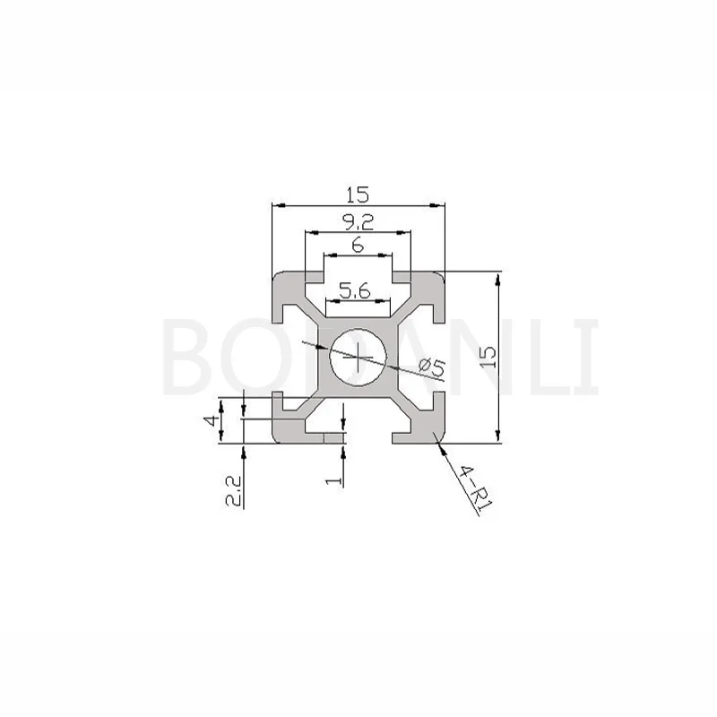 4 шт./лот 1515 алюминиевый профиль экструзионный европейский стандарт