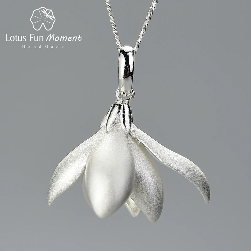 

Lotus Fun Moment Elegant Magnolia Flower Pendant without Necklace Real 925 Sterling Silver Handmade Fine Jewelry for Women Gift