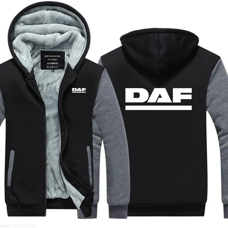 

2020 new Winter mens Jackets and Coats Warm Truck fans for DAF sweatshirt Thicken Zipper Hoodies clothes