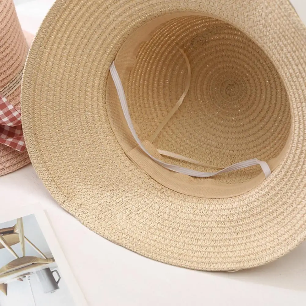 

Children Sun Hats Girls Hat Braided Sun Protection Sweet Kids Bow Knot Hat Bag Suit Summer Beach Hats