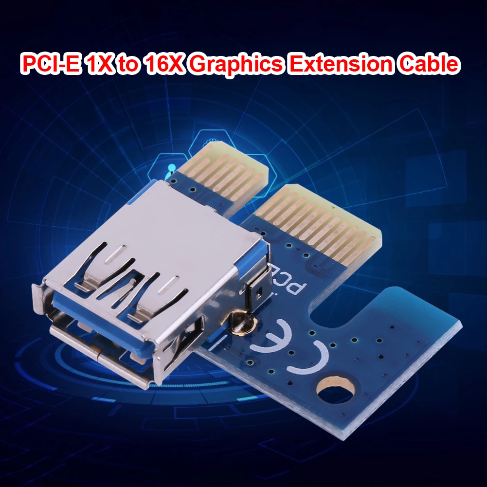 Синий адаптер PCI E X1 PCIe 1X на USB 3 0 для Express резермайнер BTC Майнер графическая карта
