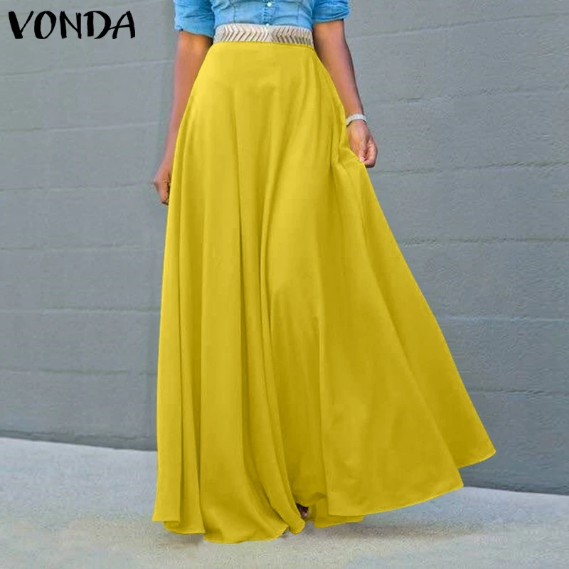 

Elegant Office Ladies Skirt 2021 Women High Waist Skirt Casual Long Maxi Skirts Femme Elegant Party A-line Skirt