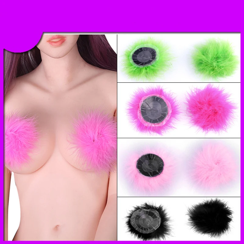 1 пара многоразовые сексуальные женские наклейки на соски с перьями грудь