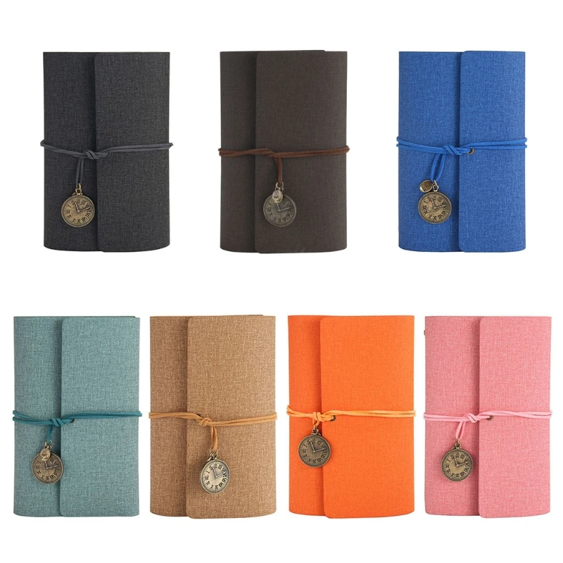 

Creative Loose-leaf Bound PU Leather Cover Loose-leaf Tri-fold Notebook A6 Travel Handbook for Dairy Travel Office