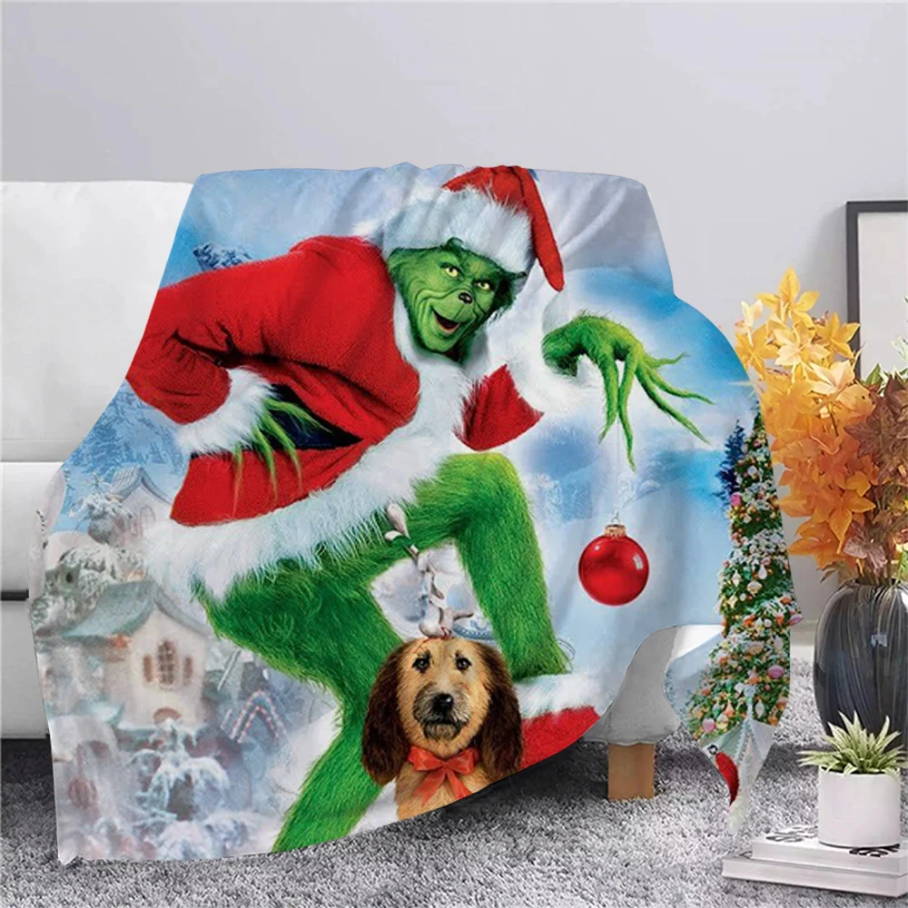 Фланелевое Одеяло CLOOCL с надписью &quotMerry Christmas" 3D Рисунок зеленые волосы монстр