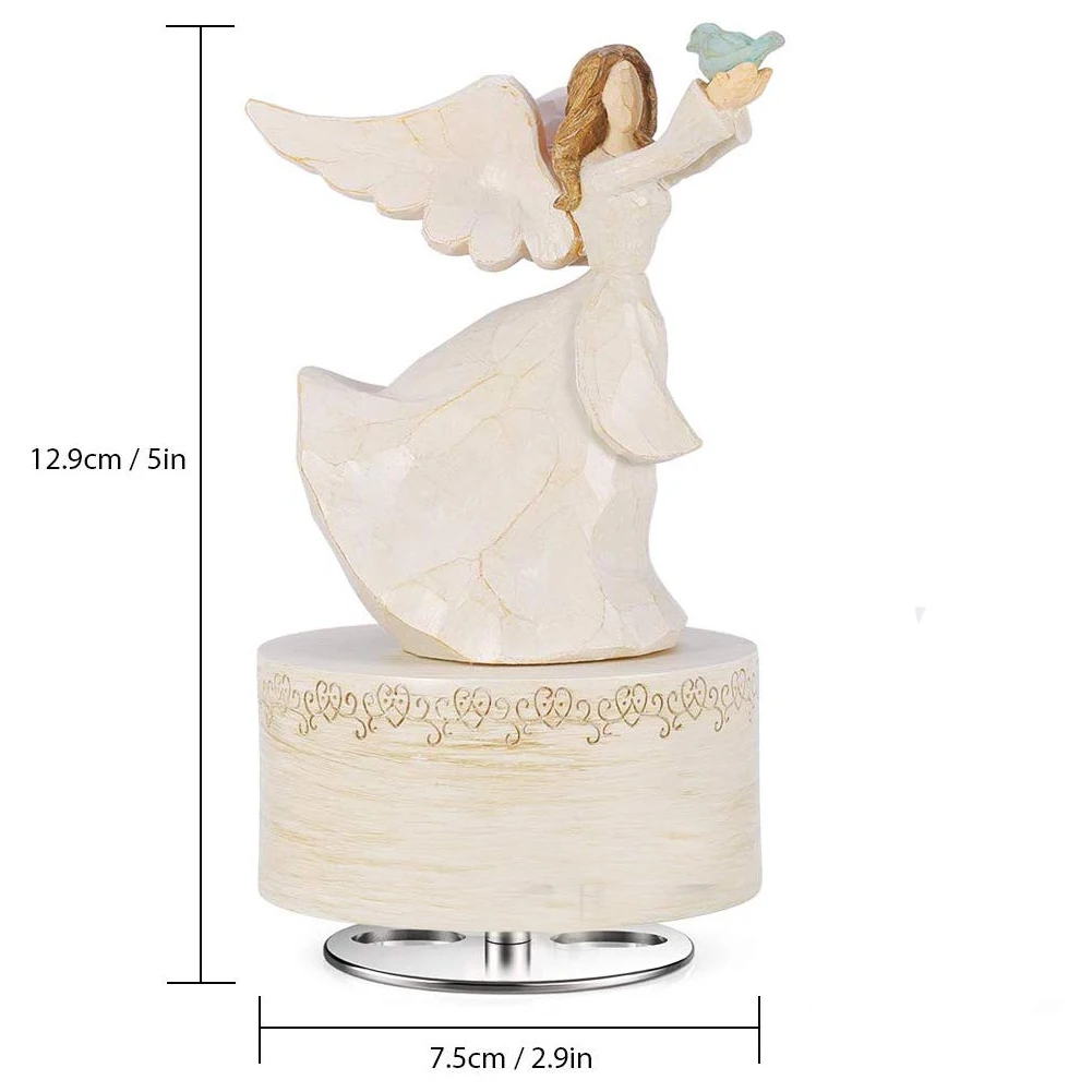 

Resin Music Box Pigeon Peace Goddess Girlfriend Romantic Gift Home Decoration for Lover