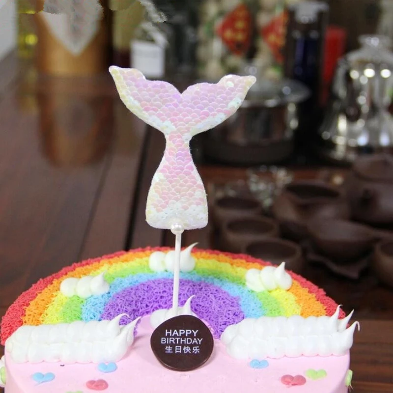 5 шт./лот блестки фигурки для торта русалки дня рождения свадьбы вечеринки