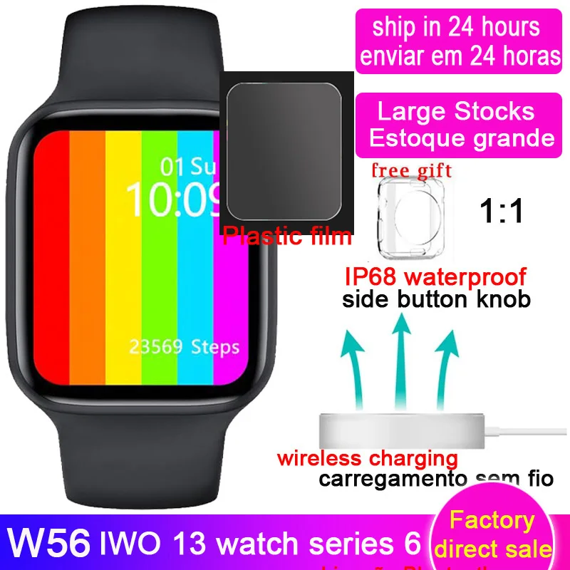 W56 оригинальный IWO 13 Pro Watch Series 6 Для мужчин SmartWatch 1 75 ''Дисплей Беспроводной