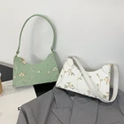 Женская сумка через плечо, из искусственной кожи, с кружевом и цветочной вышивкой, с ручкой сверху, 2021