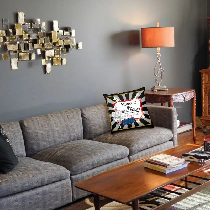 Пользовательский кинотеатр камера попкорн квадратная наволочка для подушки