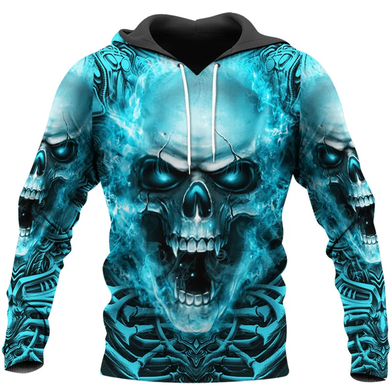 

Fashion top horror skull 3D full print men's autumn hooded sweatshirt men's and women's street casual zipper hoodie/sweatshirt